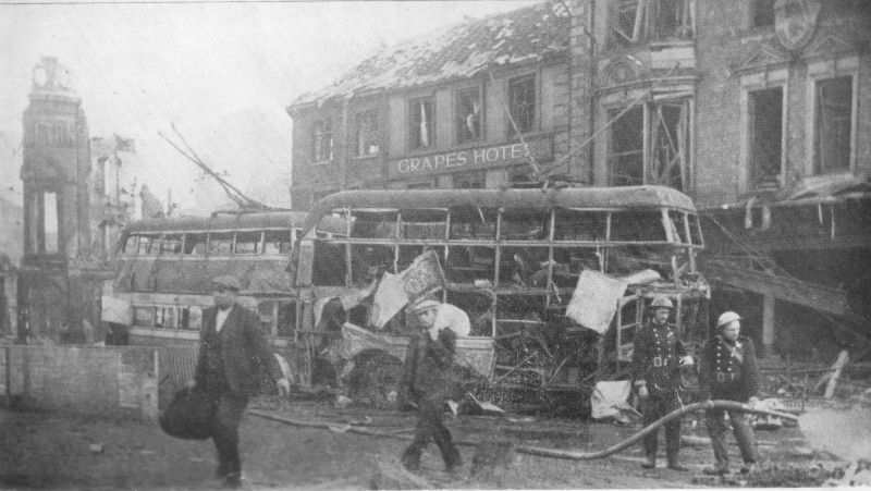 Grapes Hotel after bombing raid