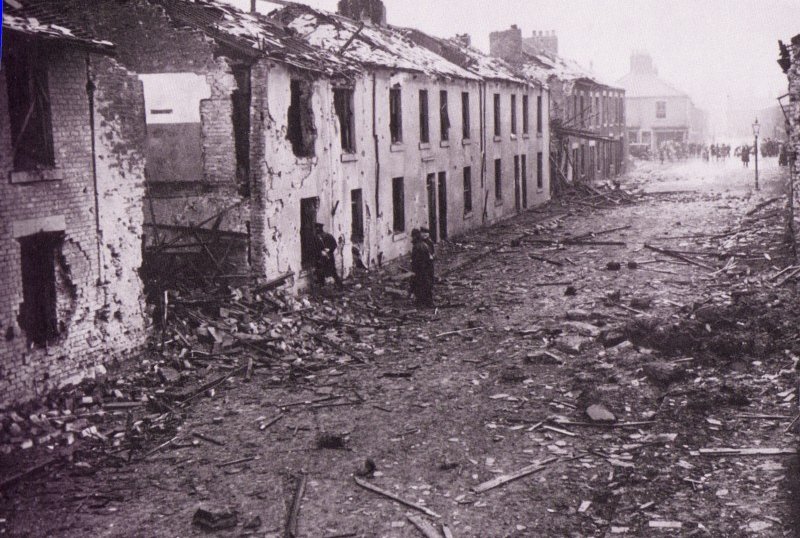 Stanley Street after bombing raid
