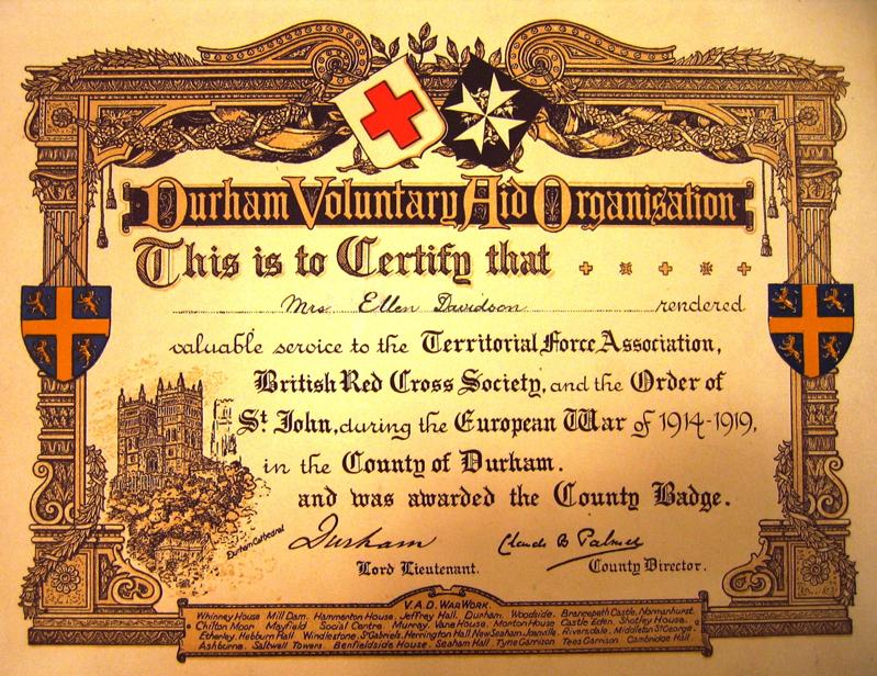 Durham VAD certificate