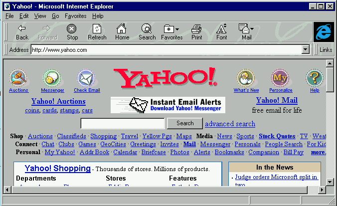 screenshot of Internet Explorer 3